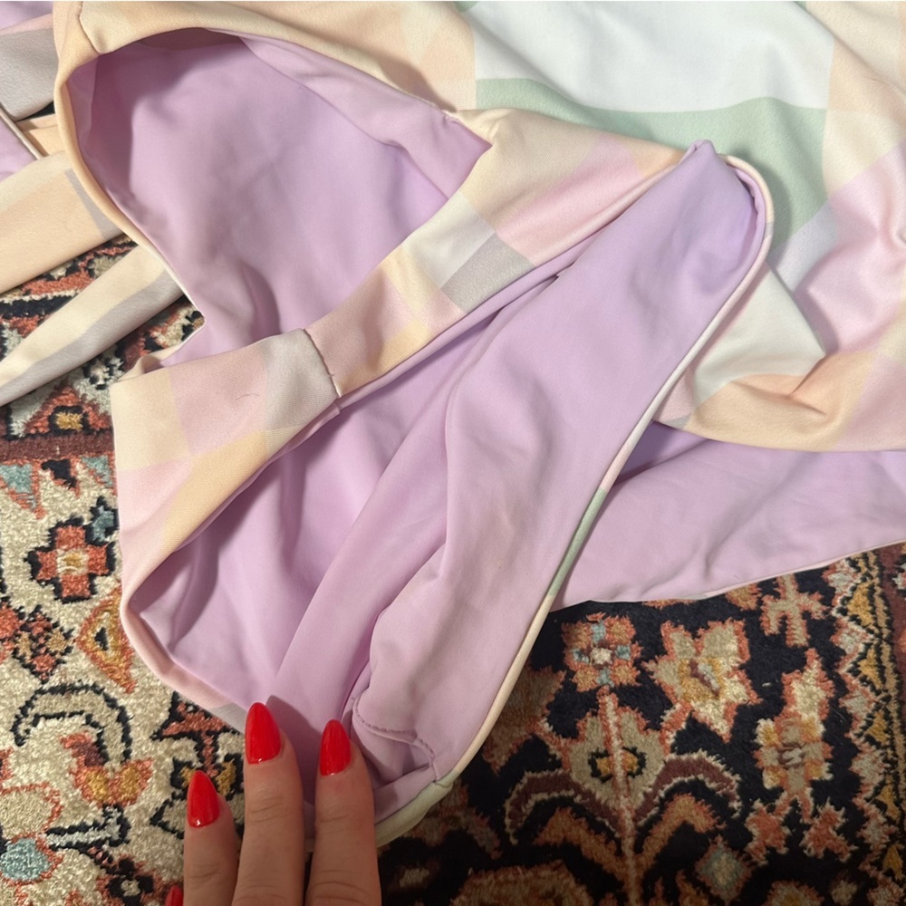 SET Mara Hoffman Diamonds Pastel Bikini BOTTOM & TOP High Waist Cutout Wrap Top - Picture 10 of 13